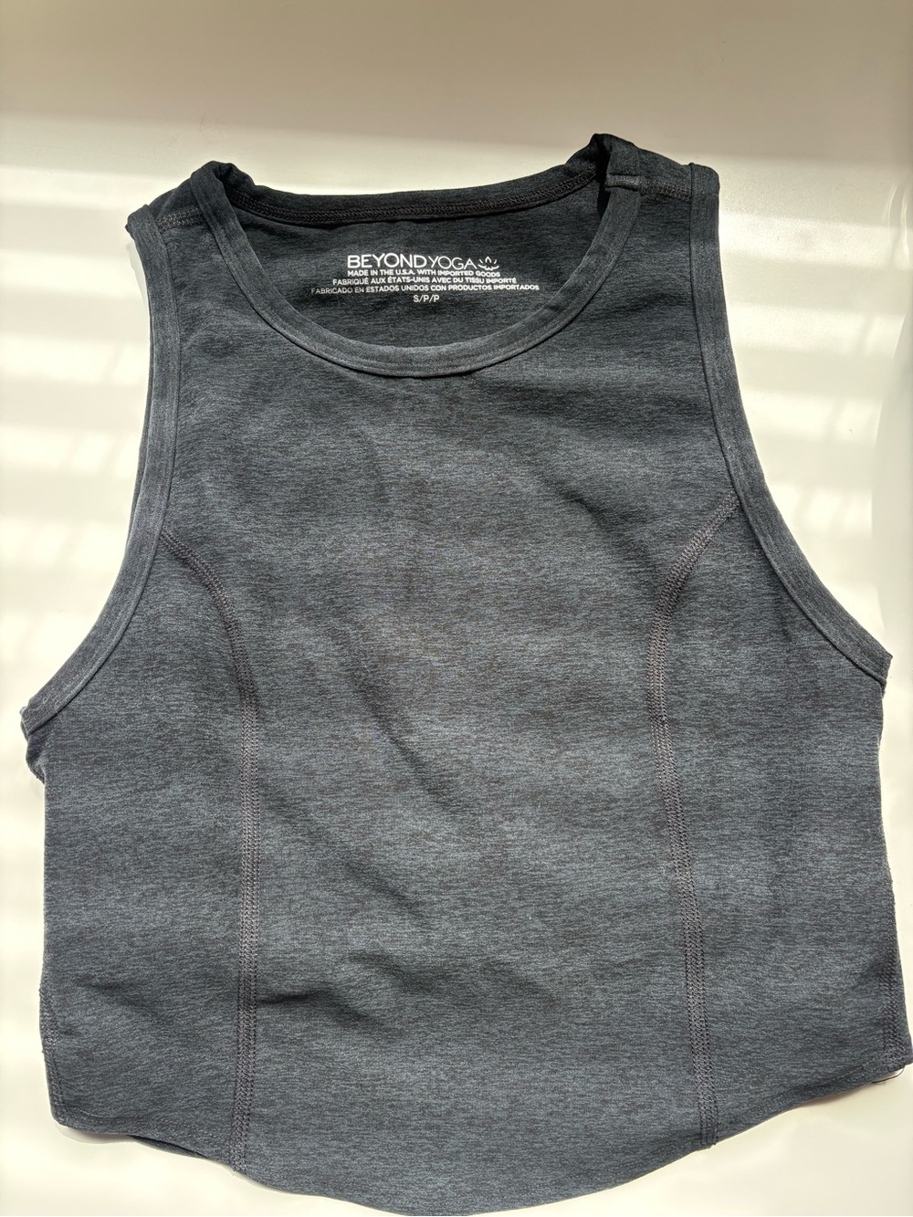Beyond Yoga Charcoal Gray High Neck Racerback Tank